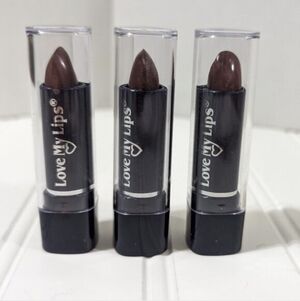 Love My Lips Bari Discontinued Lip Stick Frosted Pure Plum Maroon Deep Red 3 New